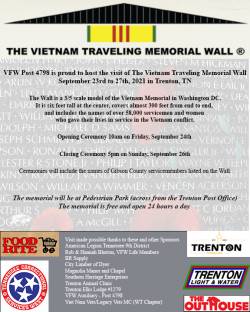 The Traveling Wall - Vietnam Memorial Appearance Schedule